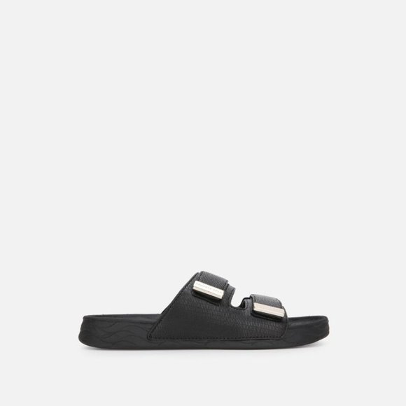 Kenneth Cole New York Shoes - Kenneth Cole Nova Two-Band Slide Sandal Black 8M